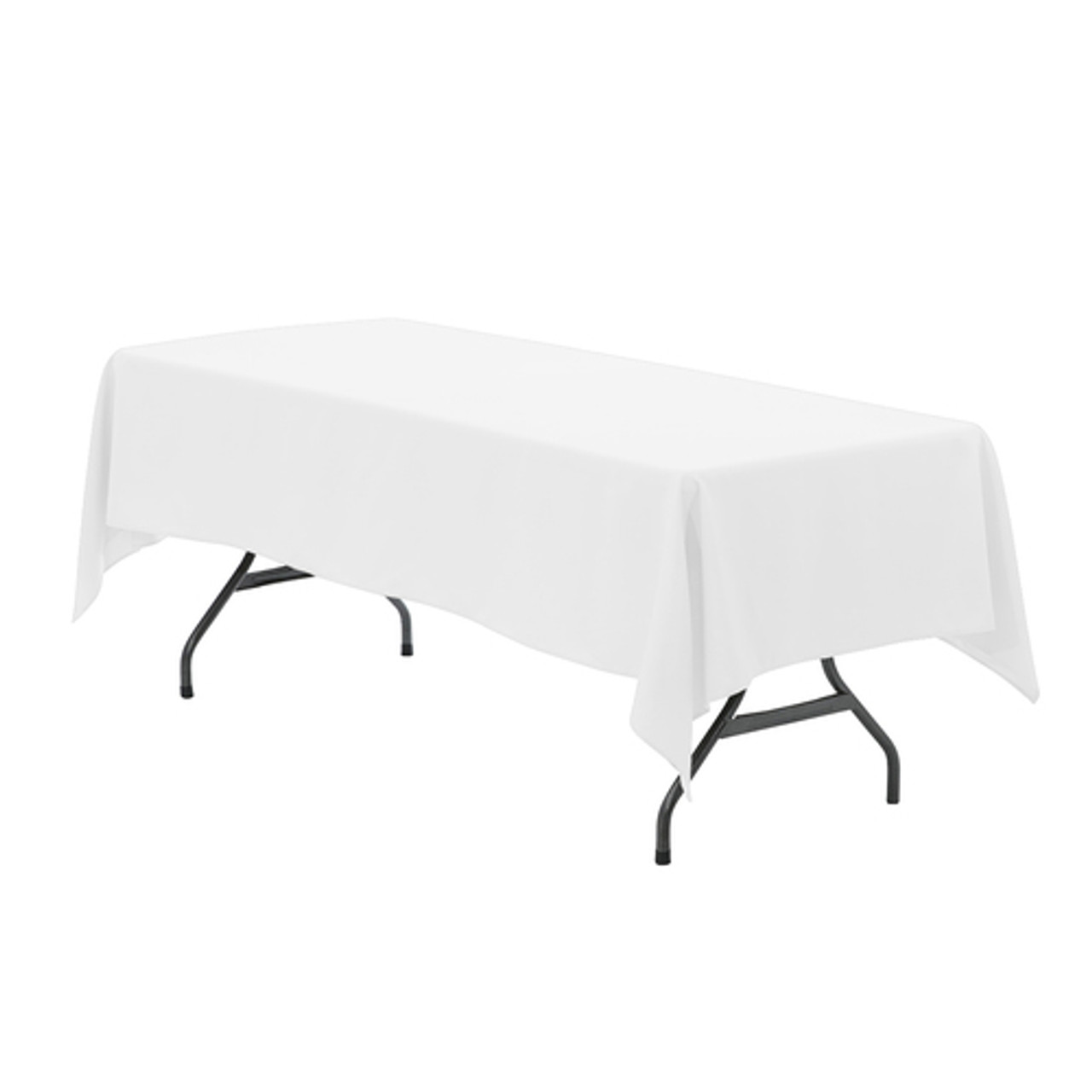 60 x 126 Inch Rectangular Polyester Tablecloth White - Your Chair