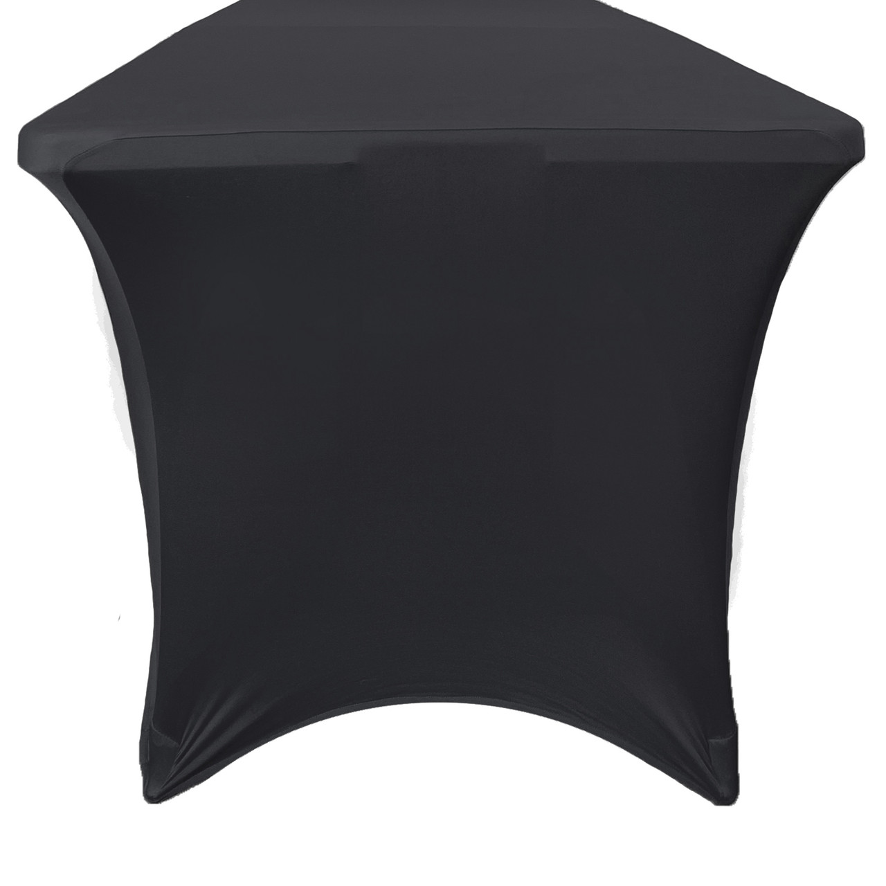 2-Pack 6FT Black Spandex Fitted Rectangular Table Covers - Stretchable & Wrinkle Resistant