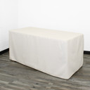 6 ft. Fitted Polyester Tablecloth Rectangular Ivory