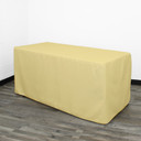 6 ft. Fitted Polyester Tablecloth Rectangular Pastel Yellow