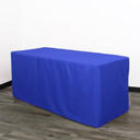 6 ft. Fitted Polyester Tablecloth Rectangular Royal Blue