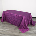 90 x 132 inch Rectangular Crinkle Taffeta Tablecloths Purple