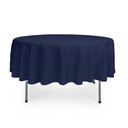 90 inch Round Polyester Tablecloth Navy Blue