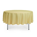 90 Inch Round Polyester Tablecloth Pastel Yellow