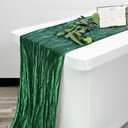 14 x 108 inch Crinkle Taffeta Table Runner Hunter Green