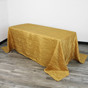 90 x 132 inch Rectangular Crinkle Taffeta Tablecloths Gold