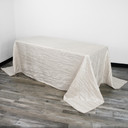 90 x 132 Inch Rectangular Crinkle Taffeta Tablecloth Ivory