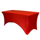 Stretch Spandex 4 ft Rectangular Table Cover Red
