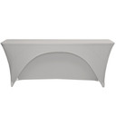 Stretch Spandex 6 Ft Open Back Rectangular Table Cover Silver