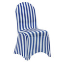 white and royal blue striped chair covers