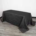 90 x 156 Inch Rectangular Crinkle Taffeta Tablecloth Black