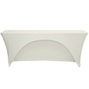 Stretch Spandex 8 Ft Open Back Rectangular Table Covers Ivory