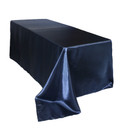 90 x 132 Inch Rectangular Satin Tablecloth Navy Blue