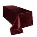 90 x 132 inch Rectangular Satin Tablecloth Burgundy