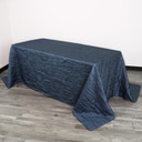 90 x 156 Inch Rectangular Crinkle Taffeta Tablecloth Navy Blue