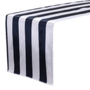 14 x 108 Inch Satin Table Runner Navy Blue/White Striped