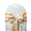 Satin Sashes Gold/White Striped