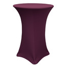 30 Inch Highboy Cocktail Round Stretch Spandex Table Cover Eggplant