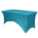 Stretch Spandex 6 Ft Rectangular Table Cover Malibu Blue
