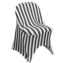 Stretch Spandex Folding Chair Covers Striped Black/White