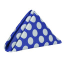 20 inch Satin Cloth Napkins Royal Blue/White Polka Dots