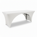 Stretch Spandex 8 ft Open Sides Rectangular Table Cover White
