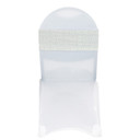 10 Pack Stretch Spandex Glitz Sequin Bands White on White Chair Cover