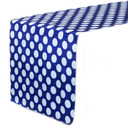 14 x 108 Inch Satin Table Runner Royal Blue/White Polka Dots