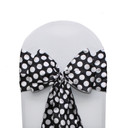 Satin Sashes Black/White Polka Dots