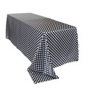 90 x 132 inch Rectangular Satin Tablecloth Black/White Polka Dots