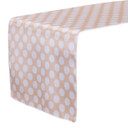 14 x 108 Inch Satin Table Runner Peach/White Polka Dots