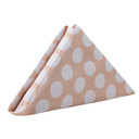 20 Inch Satin Cloth Napkins Peach/White Polka Dots