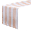 14 x 108 inch Satin Table Runner Peach/White Striped