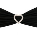 10 Pack Heart Rhinestone Chair Sash Buckle Gold