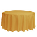 132 Inch Round Polyester Tablecloth Gold
