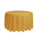 108 Inch Round Polyester Tablecloth Gold