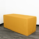 6 ft Fitted Polyester Tablecloth Rectangular Gold