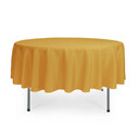 90 Inch Round Polyester Tablecloth Gold