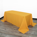 90 x 132 Inch Rectangular Polyester Tablecloth Gold