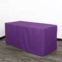 6 ft Fitted Polyester Tablecloth Rectangular Purple