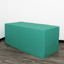 6 ft Fitted Polyester Tablecloth Rectangular Teal
