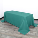 90 x 132 Inch Rectangular Polyester Tablecloth Teal