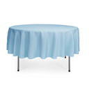90 Inch Round Polyester Tablecloth Light Blue
