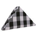 20 Inch Polyester Cloth Napkins Checkered Black