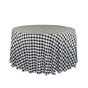 108 Inch Round Polyester Tablecloth Checkered Black