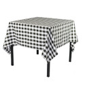 72 x 72 Inch Square Polyester Tablecloth Checkered Black