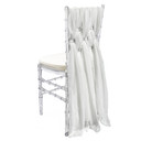 5 Pack 6 Ft Chiffon Chiavari Chair Sashes White