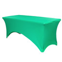 Stretch Spandex 4 ft Rectangular Table Cover Emerald Green