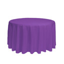 108 Inch Round Polyester Tablecloth Purple
