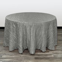 108 Inch Round Crinkle Taffeta Tablecloth Dark Silver